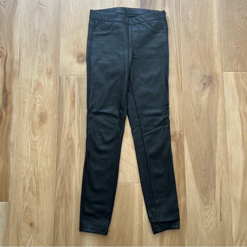 H&M Divided Black Leather Pants Skinny Size 2